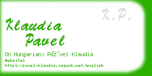 klaudia pavel business card